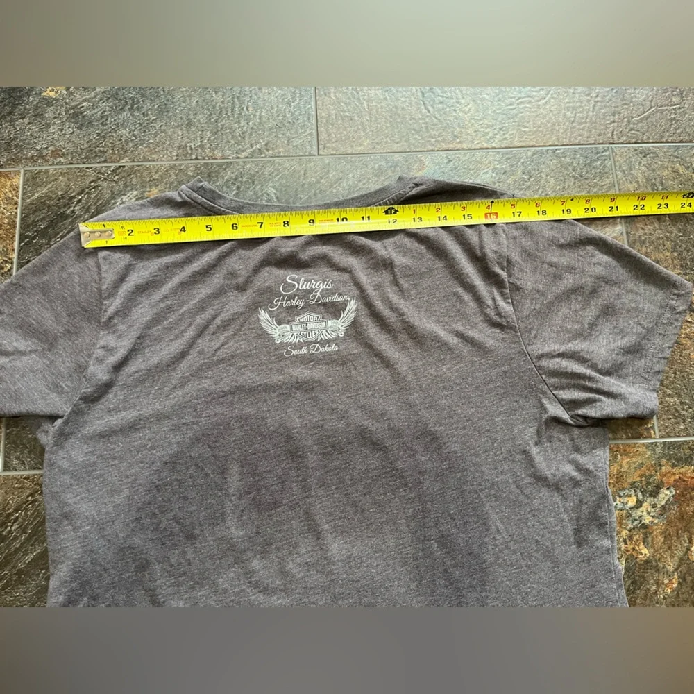 Women’s Harley-Davidson Sturgis motorcycle gray shirt sleeve tee shirt. Size 2XL